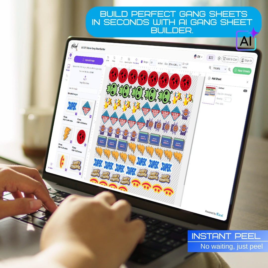 UV DTF Sticker Gang Sheet Builder
